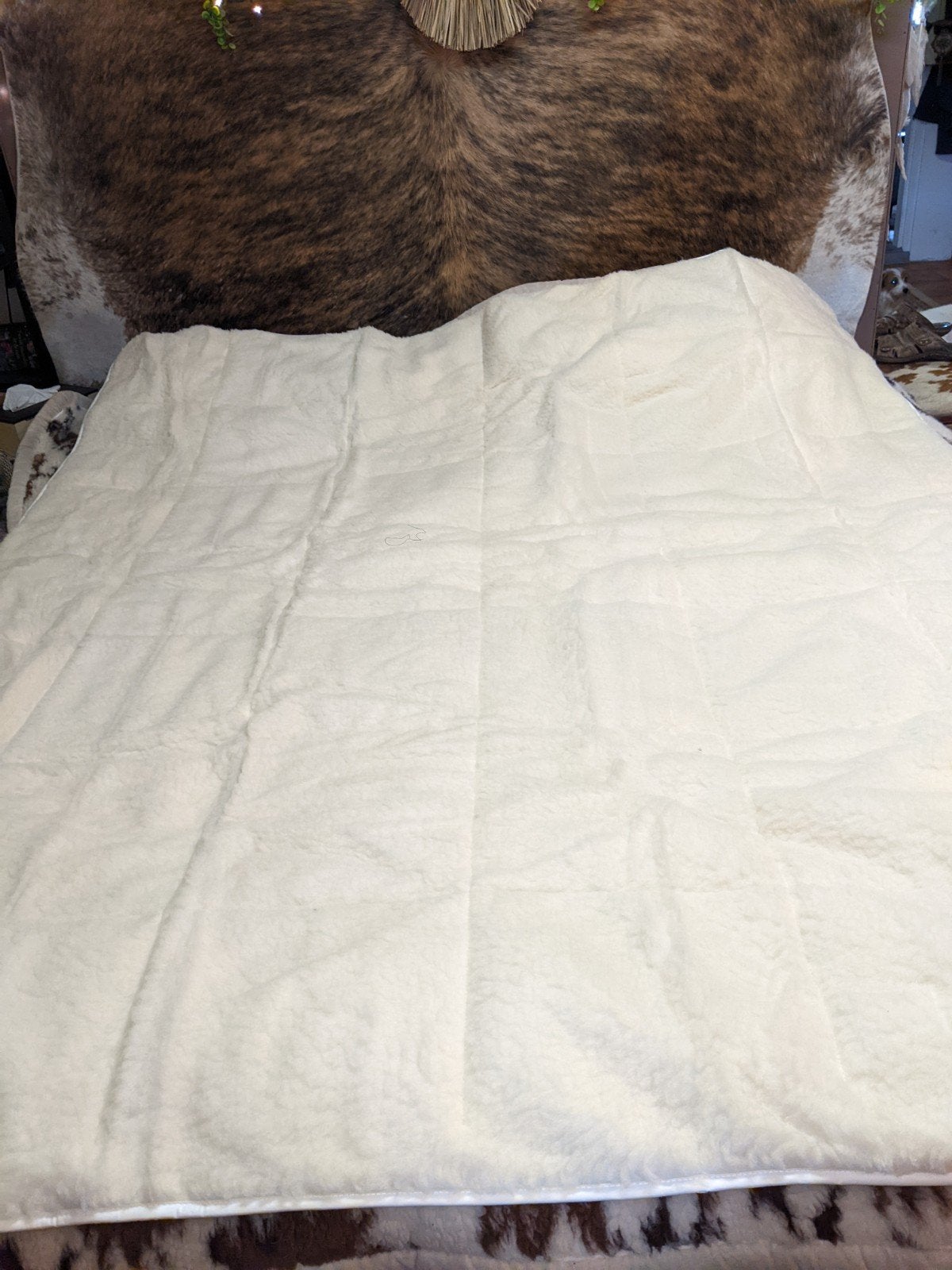 nieuwe schapen wollen onder deken / matras deken, Huis en Inrichting, Slaapkamer | Beddengoed, Wit, Ophalen of Verzenden, Deken of Dekbed
