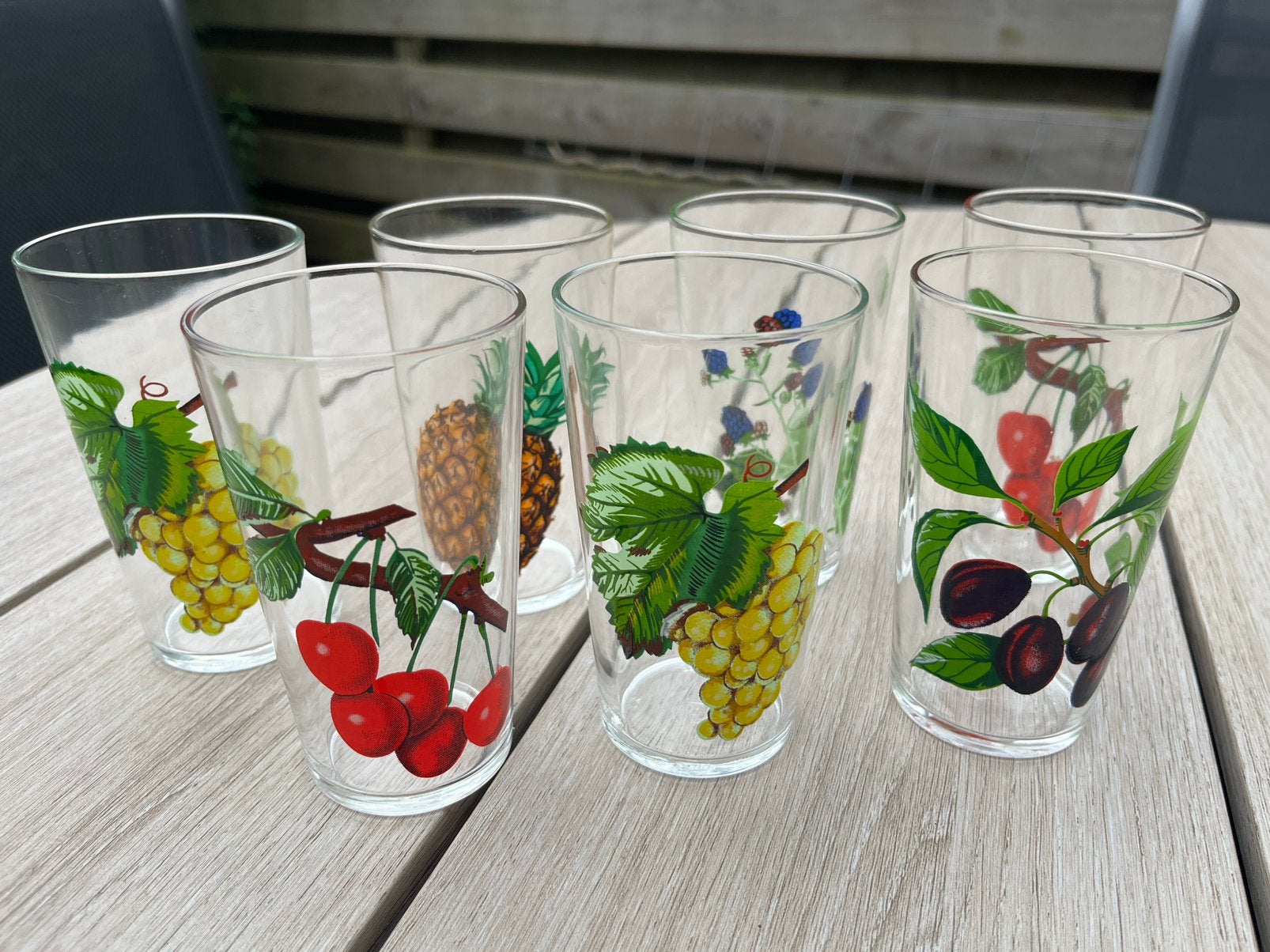 Vintage retro frisdrank glazen, Ophalen of Verzenden, Zo goed als nieuw, Frisdrankglas