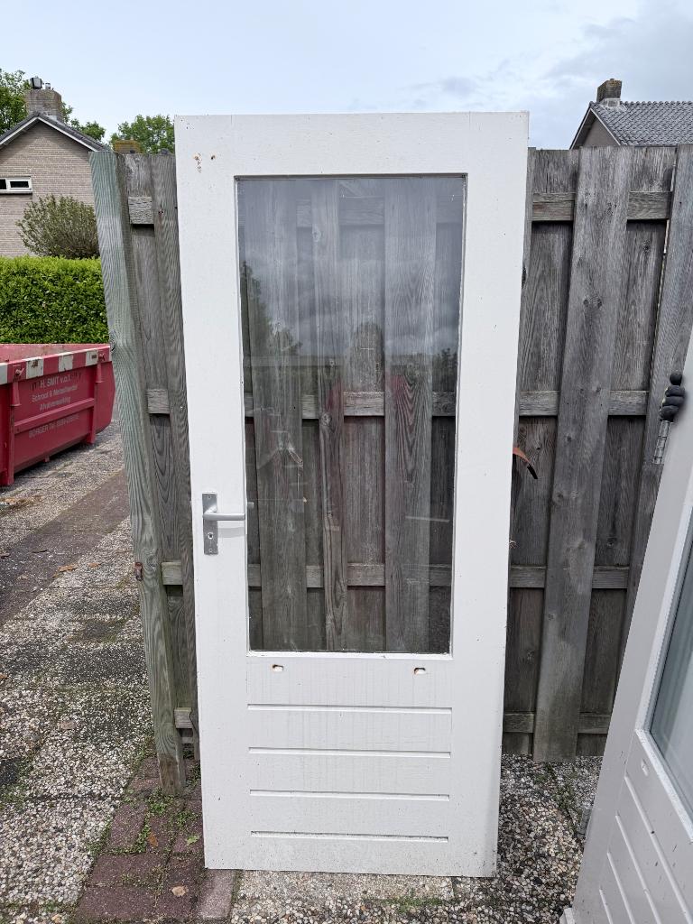 Deur met wc slot, Doe-het-zelf en Verbouw, Deuren en Horren, Ophalen, Gebruikt, 80 tot 100 cm, Buitendeur