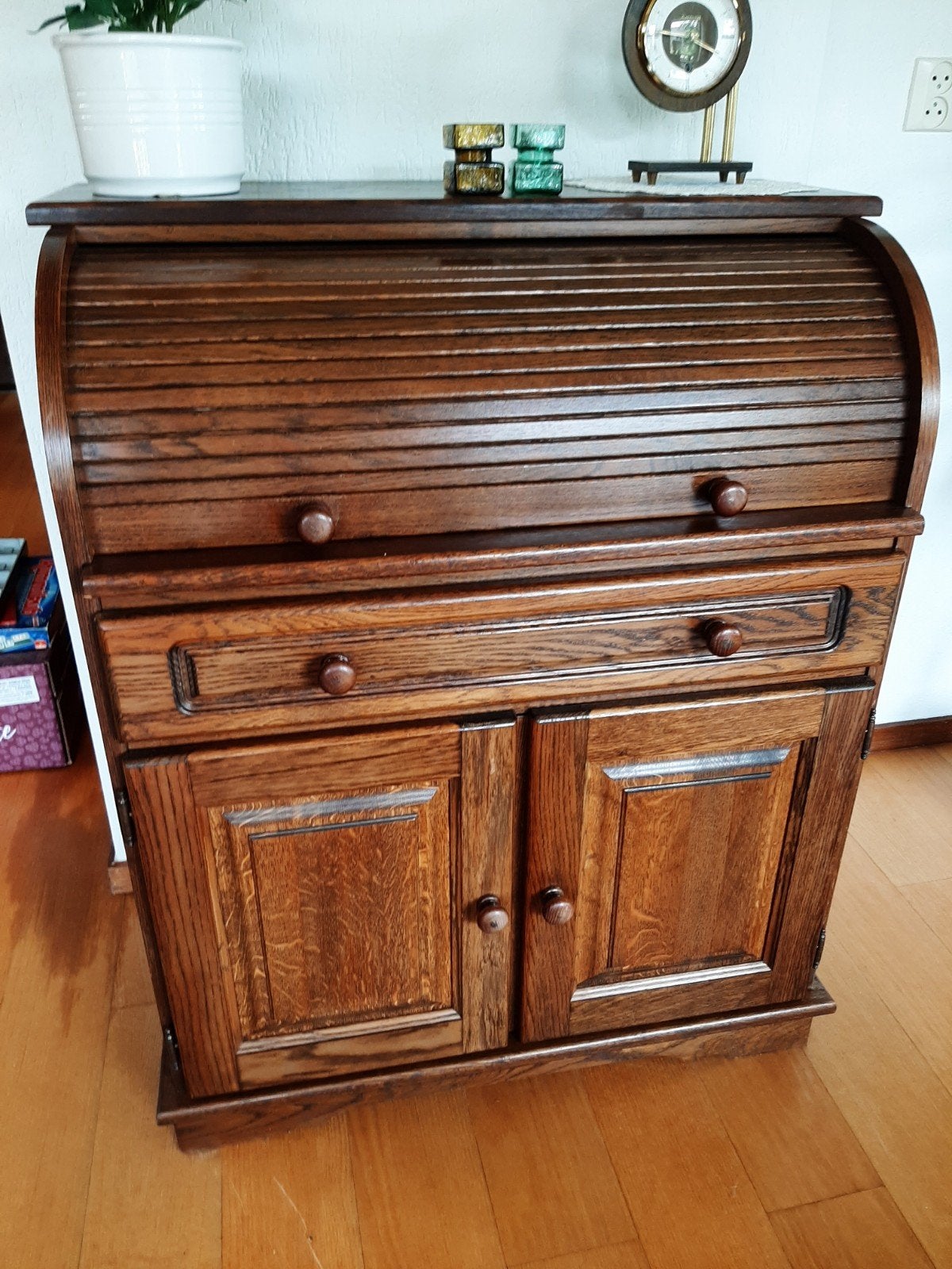 Klassieke Eiken Rolltopbureau / Secretaire, Huis en Inrichting, Ophalen, Gebruikt, Klassiek