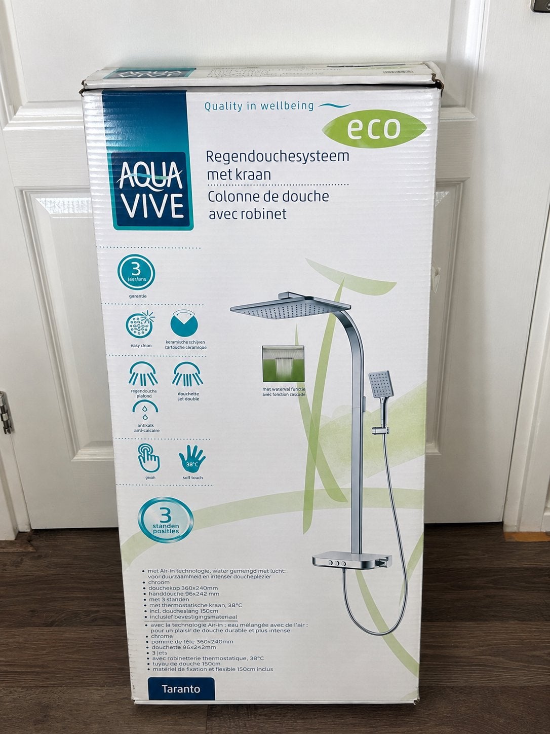 NIEUW – AquaVive Taranto regendouche met thermostaatkraan, Verzenden, Nieuw, Douche