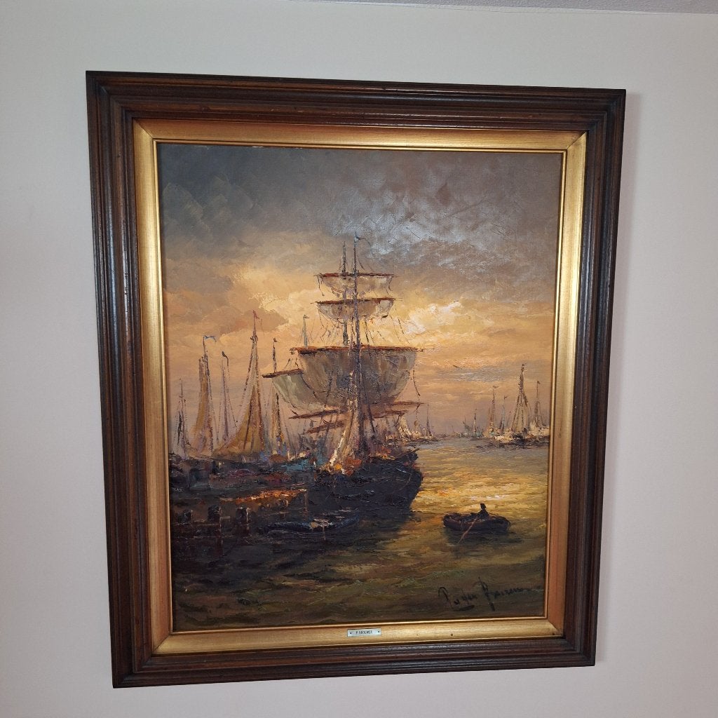 schilderij Peter Brouwer, Maritiem / water, Doek, Ophalen of Verzenden, Gesigneerd