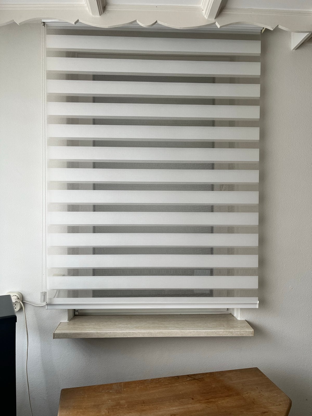 Duo rolgordijn - Wit/Grijs - Perfecte lichtregulatie, Inclusief montageonderdelen, 120 cm, Gebruikt, Duo rolgordijn