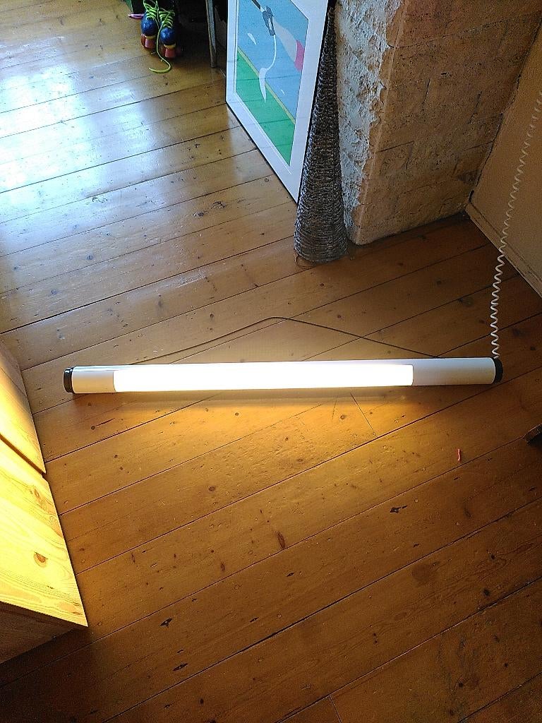 Vintage Hanglamp TL Tube, Huis en Inrichting, Lampen | Hanglampen, Gebruikt, Ophalen of Verzenden, Memphis, eighties, Minder dan 50 cm