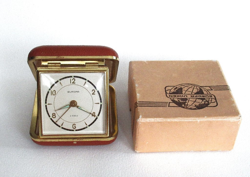 Vintage Europa mechanische reiswekker, W. Germany ’60 jaren., Ophalen of Verzenden