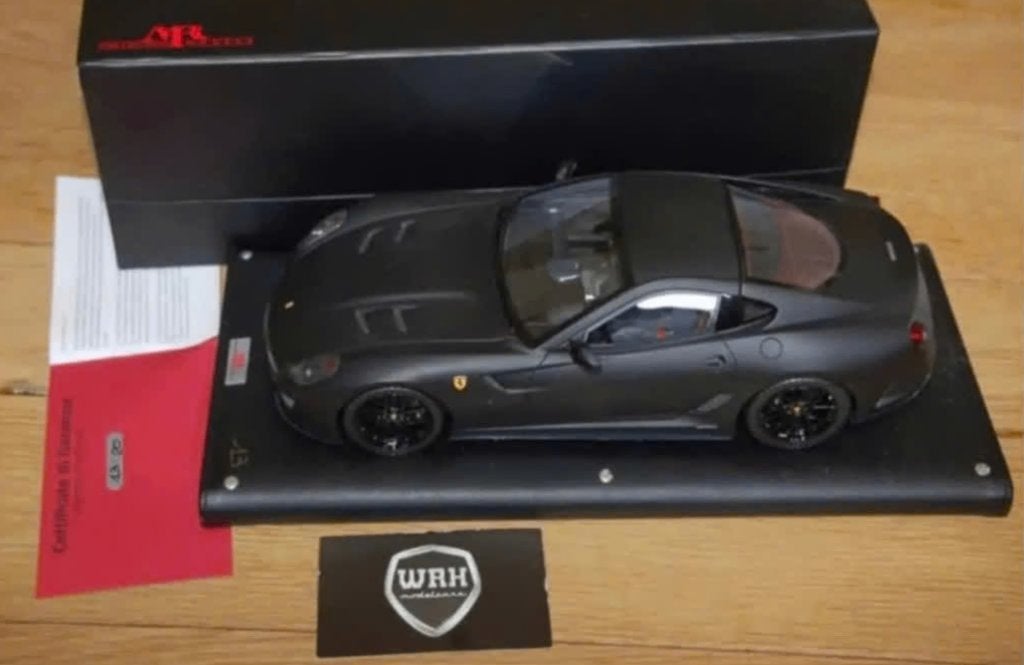 1:18 FERRARI 599 GTO matt black MR models LTD 20 in box WRH, Verzenden, Zo goed als nieuw, Auto, Overige merken
