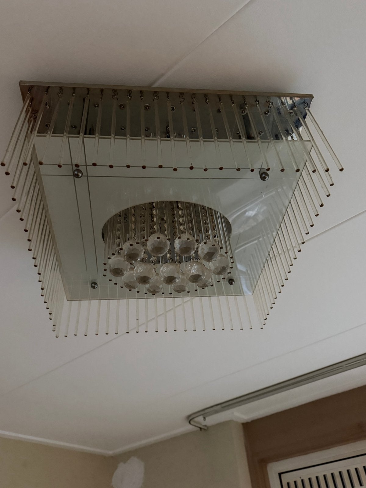 Moderne Plafondlamp met Kristallen en LED Verlichting, Zilver, Modern, LED, Ophalen of Verzenden