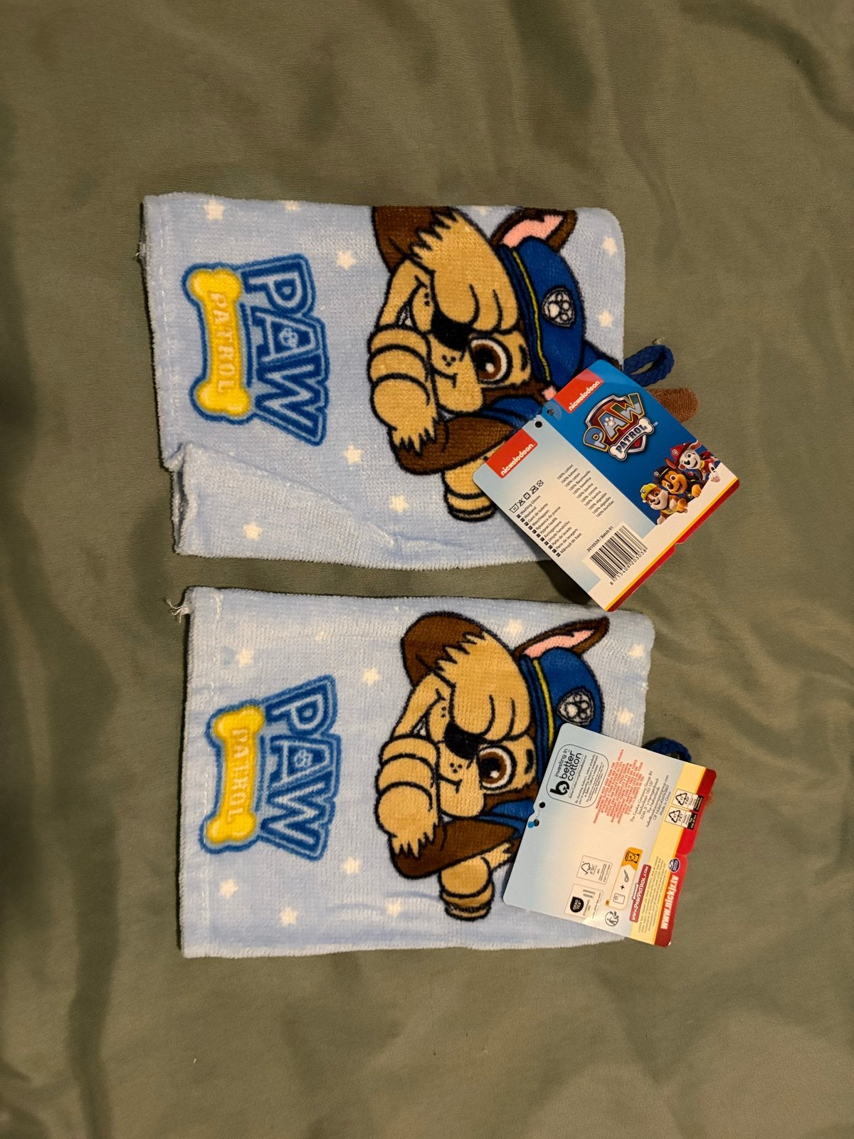 Paw Patrol Chase Waswanten - 2 stuks - Nieuw, Ophalen of Verzenden, Nieuw