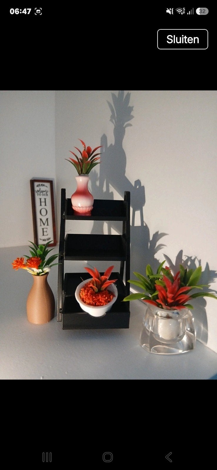 Poppenhuis Miniatuur Planten of Bloemen Vaasjes, Ophalen of Verzenden, Nieuw, Poppenhuis