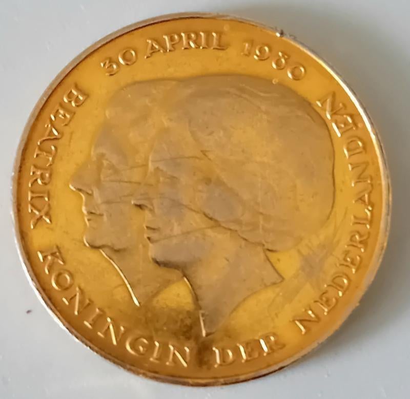 2,5 Gulden 1980 koningin beatrix, Postzegels en Munten, Koningin Beatrix, Losse munt, 2½ gulden, Goud