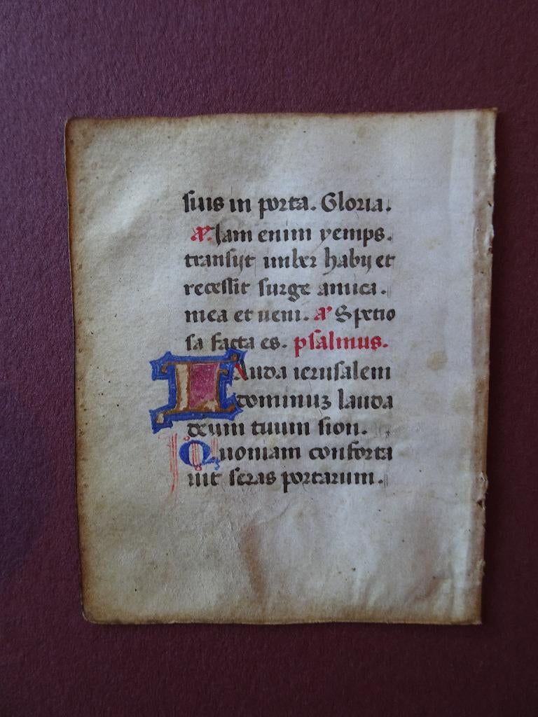 miniatuur Getijdenboek manuscript perkament 6, Italie 1400, Antiek en Kunst, Verzenden