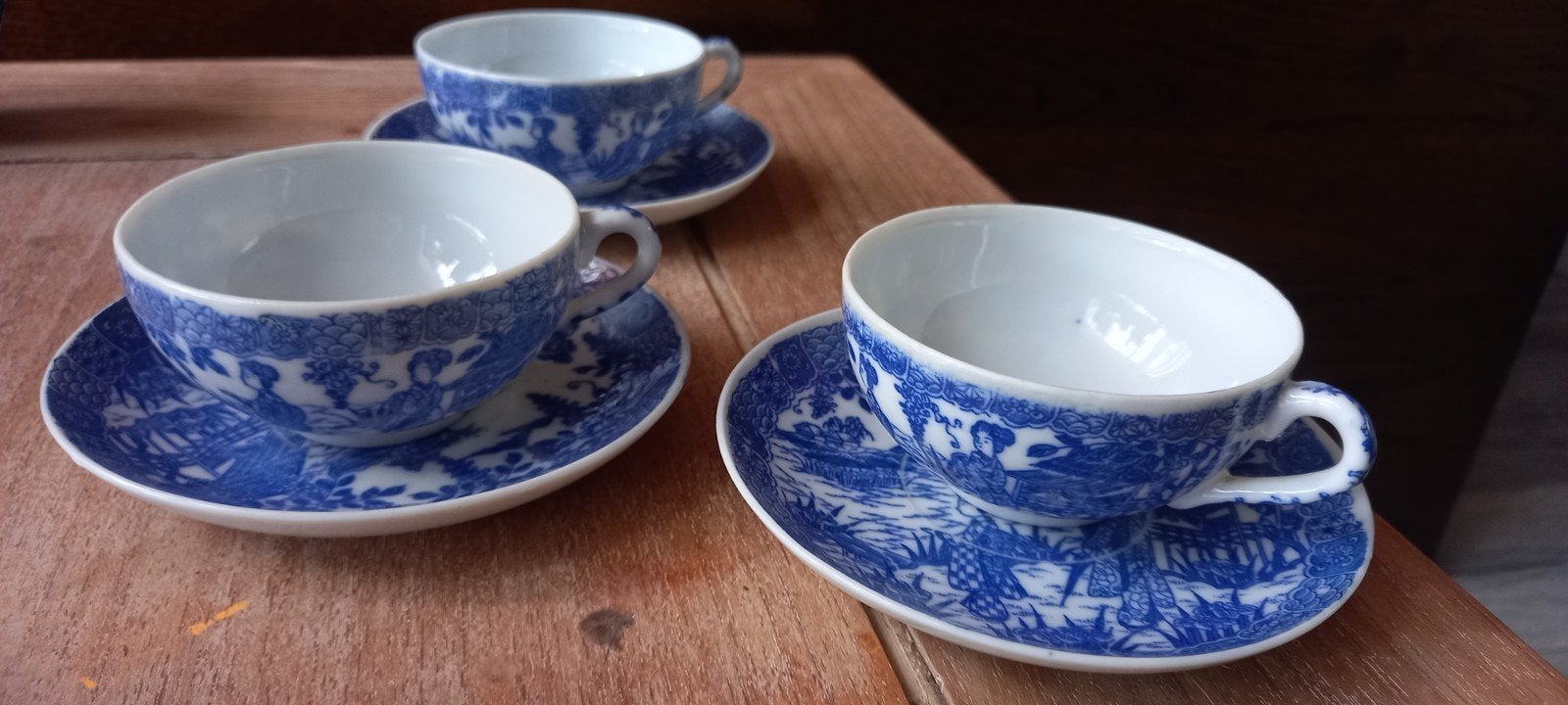 Eierschaalporselein, Japans kop en schotel (3x), Antiek en Kunst, Ophalen
