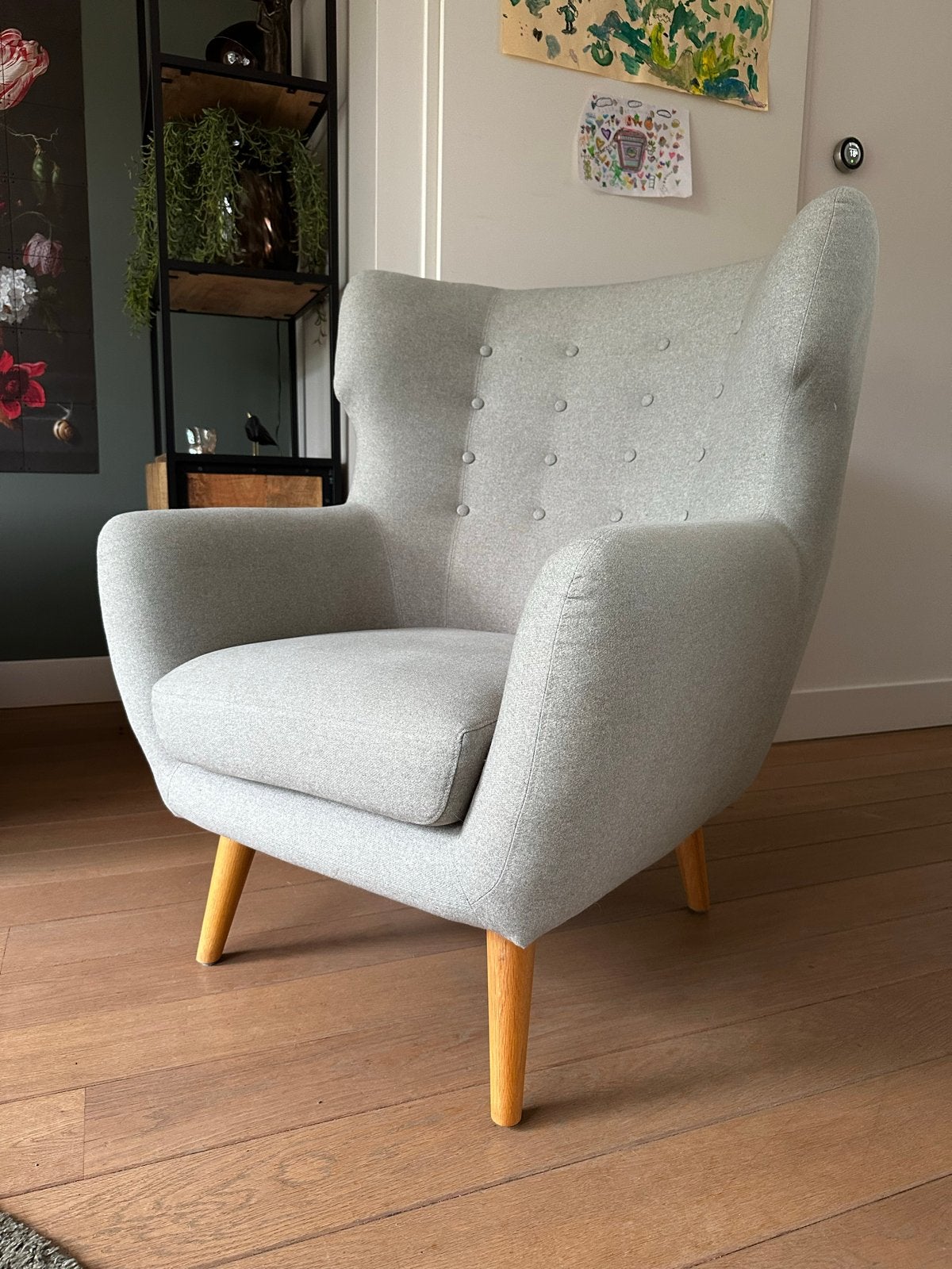 Grijze Sofacompany fauteuil, optioneel met hocker, Ophalen, 75 tot 100 cm, Zo goed als nieuw, 50 tot 75 cm