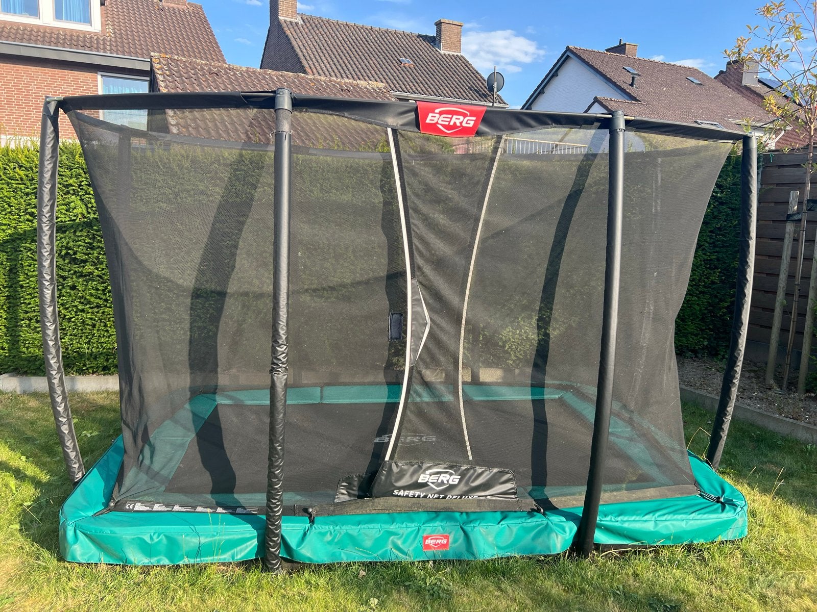BERG InGround Trampoline 330x220cm Deluxe + Cover, Ophalen, Gebruikt
