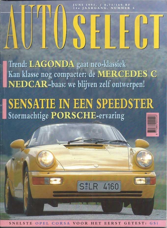 Autoselect 6 1993 : Opel Corsa GSI 16V - Porsche 911 Speedst, Ophalen of Verzenden, Gelezen, Algemeen