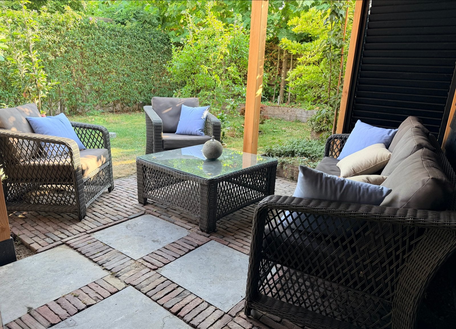 Luxe Wicker Loungeset van LIFE Outdoor Living, Tuin en Terras, Tuinsets en Loungesets, Ophalen, 5 zitplaatsen, Gebruikt, Loungeset