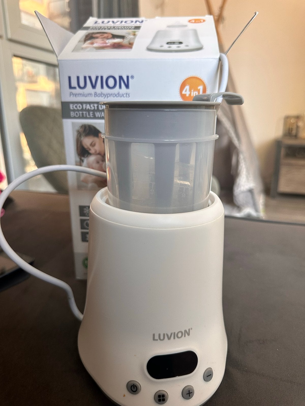 Luvion Eco Fast Deluxe Flessenwarmer 4-in-1, Ophalen, Flessen- of potjesverwarmer, Luvion, Zo goed als nieuw