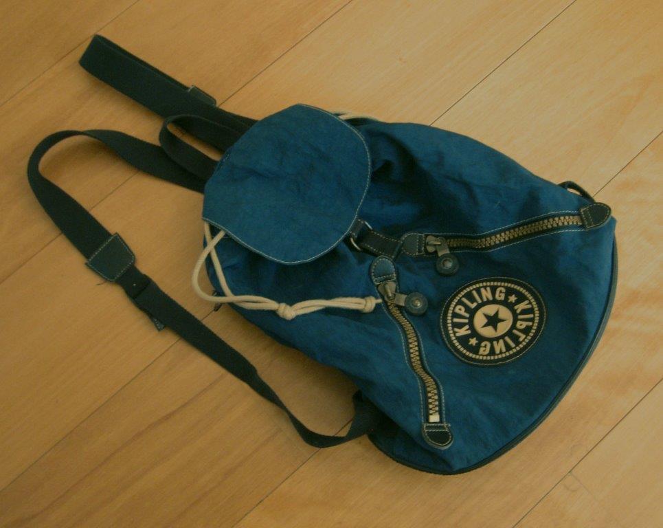Zeer mooie ruime petrolkleurige rugtas KIPLING snazzeys, Verzenden, Zo goed als nieuw, Blauw, Shopper