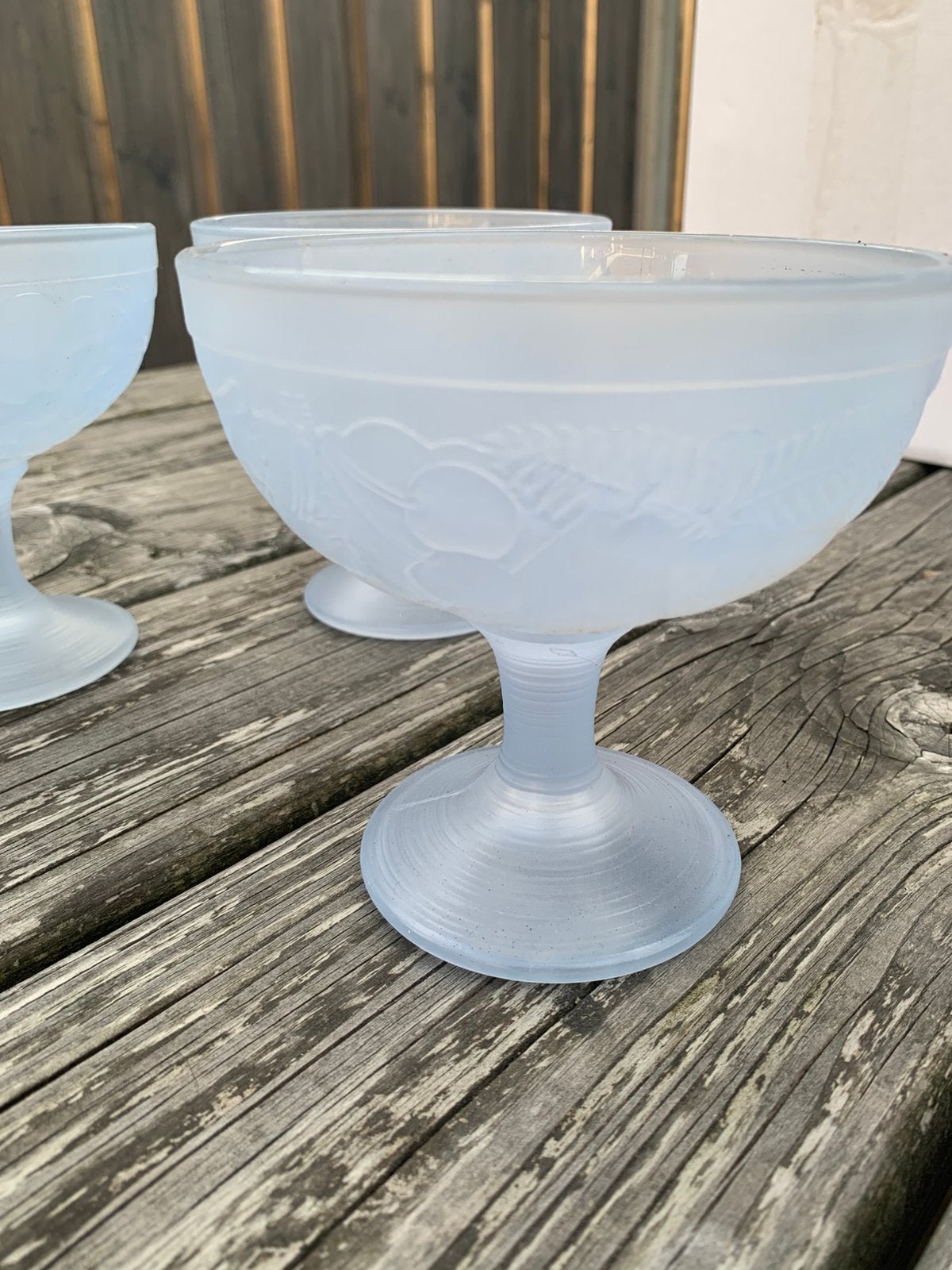Ijscoupe matglas lichtblauw, Ophalen, Zo goed als nieuw, Glas, Overige stijlen