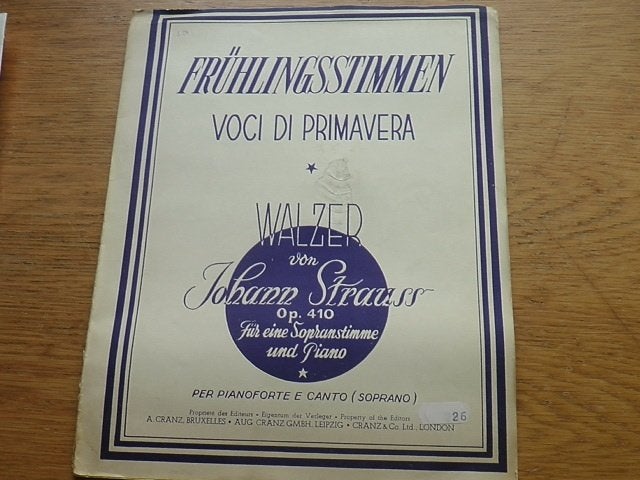 Frühlingsstimmen - wals van strauss 15 blz, Ophalen of Verzenden, Gebruikt, Artiest of Componist, Klassiek