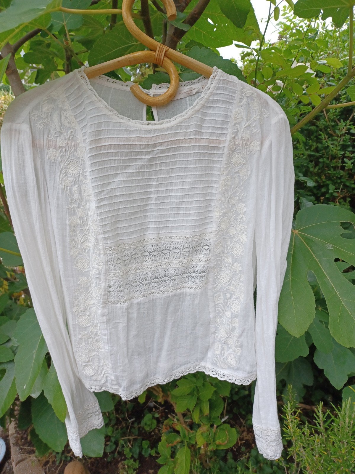 zara boho ibiza blouse creme L m, Ophalen of Verzenden, Zo goed als nieuw, Maat 38/40 (M), Beige