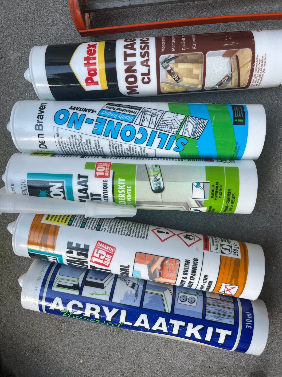 Diverse kitkokers: Pattex, Silicone-NO, Acrylaatkit, Ophalen, Overige kleuren, Nieuw, Verf