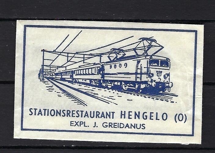 1191 Hengelo STATIONSRESTAURATIE, Ophalen of Verzenden, Nederland