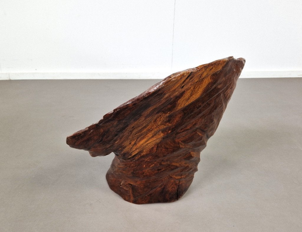 Sculptuur Vrouwengezicht | Gesneden Hout | Jaren 70, Houtsnijwerk, Ophalen of Verzenden, Handgemaakt, 20 - 50 cm