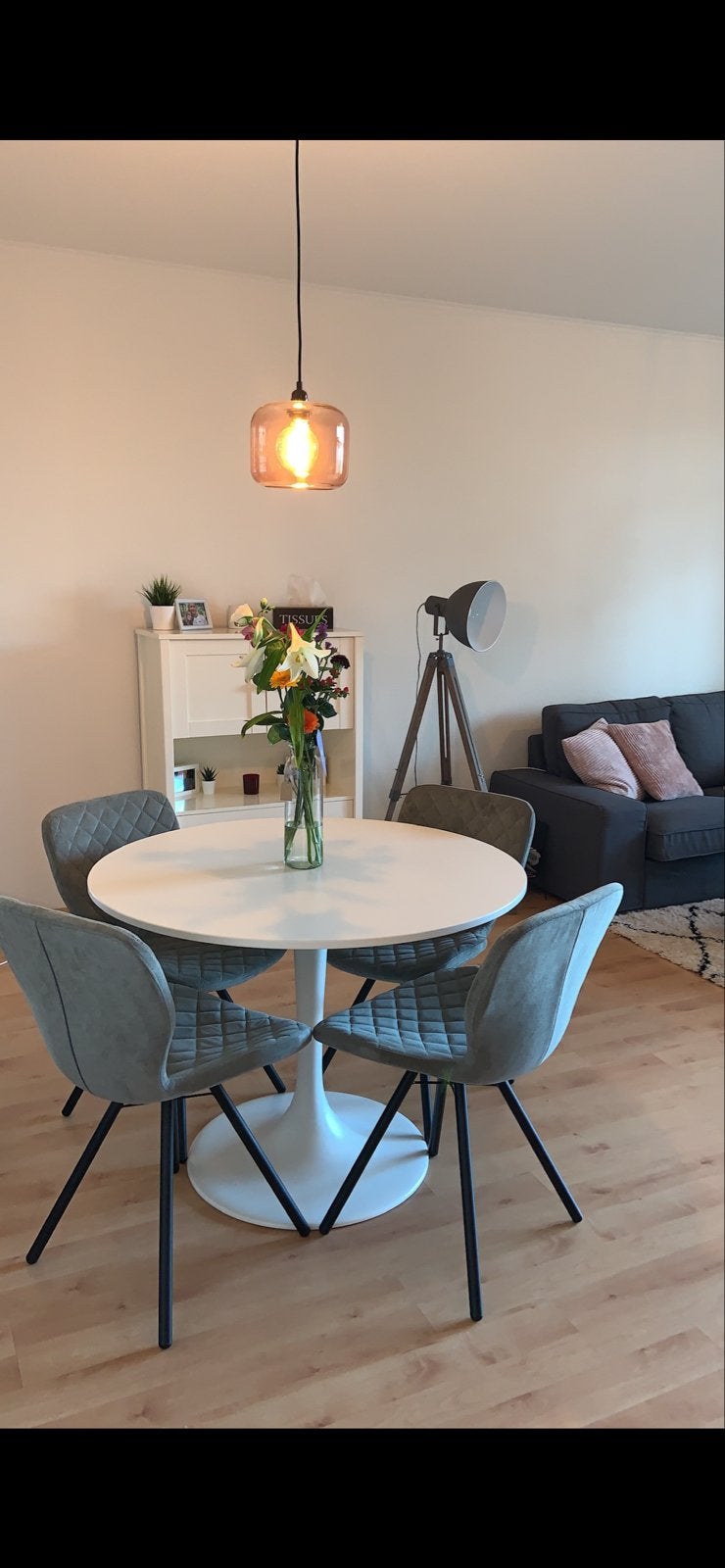 IKEA DOCKSTA Ronde Eettafel Wit - Top Staat, Huis en Inrichting, Tafels | Eettafels, Ophalen, Kunststof, 100 tot 150 cm, Rond