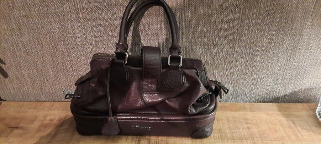 Lederen Tas Dubb/bodemVaste prijs€45euro, Verzenden, Bruin, Handtas