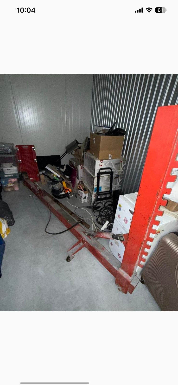 Trekbalk met hydraulische hand pomp, Ophalen, Gebruikt