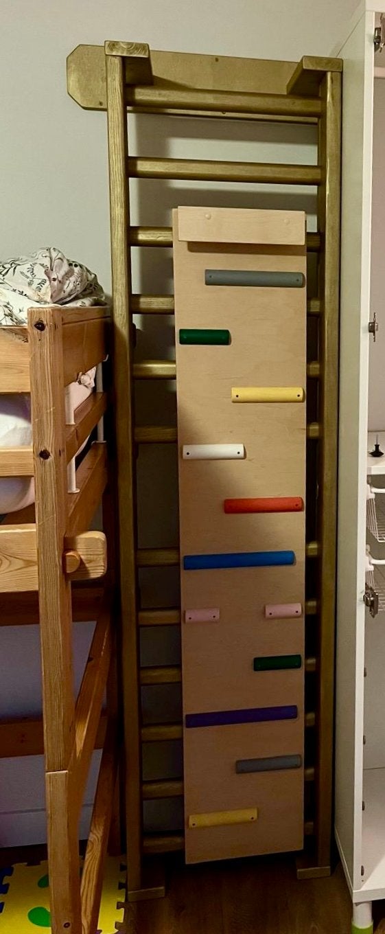 Houten glijbaan/klimplank met ladder aan de muur, Ophalen, Zo goed als nieuw, Overige typen