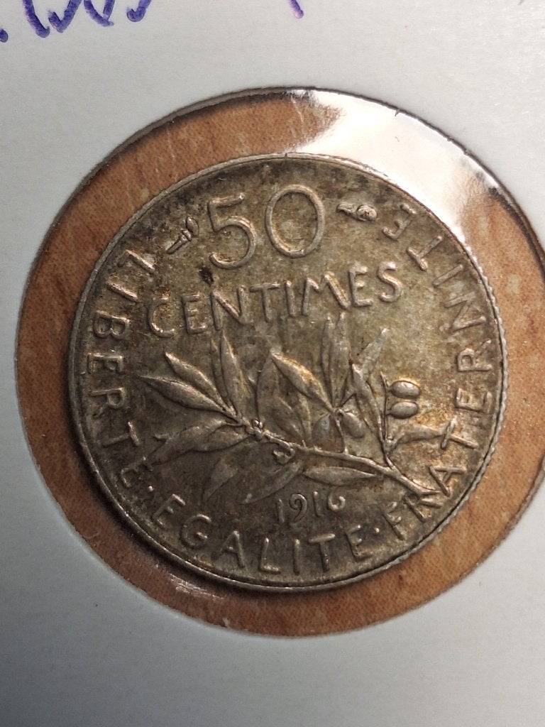 FRANKRIJK 50 centimes 1916 (#46), Ophalen of Verzenden, Frankrijk, Losse munt
