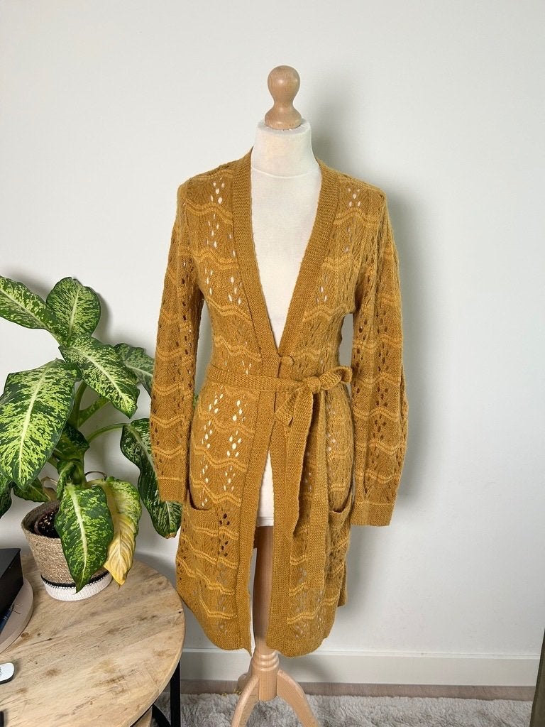 King Louie maat L heerlijk midi wollen vest 3479
