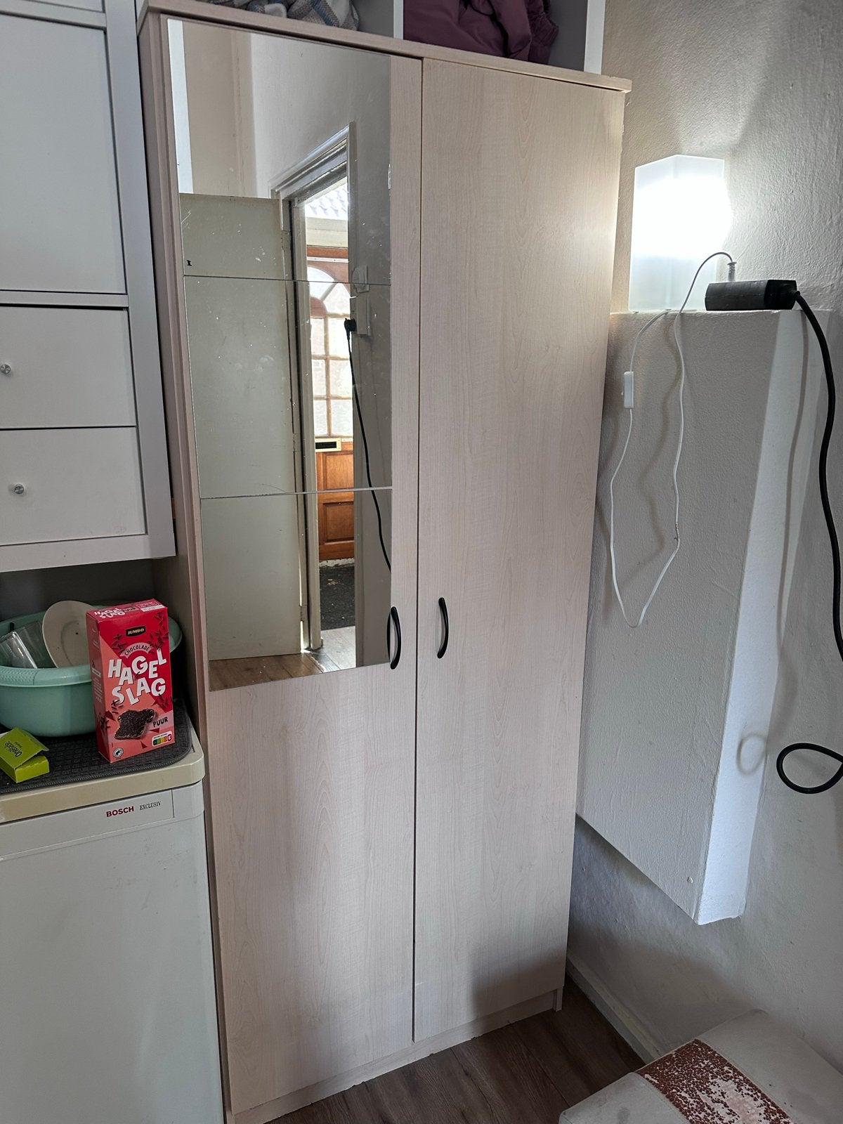 Gratis kledingkast met spiegel - snel ophalen!, Ophalen, Gebruikt, 50 tot 100 cm, 150 tot 200 cm