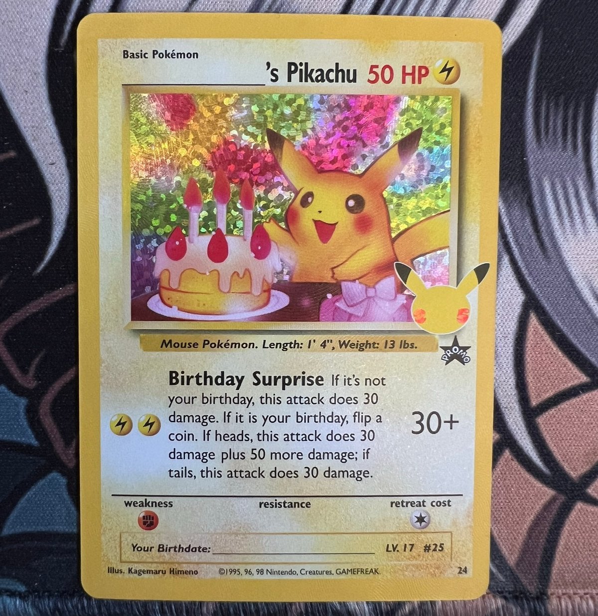 Birthday Pikachu - 25th Celebrations, Ophalen of Verzenden, Nieuw, Losse kaart, Foil