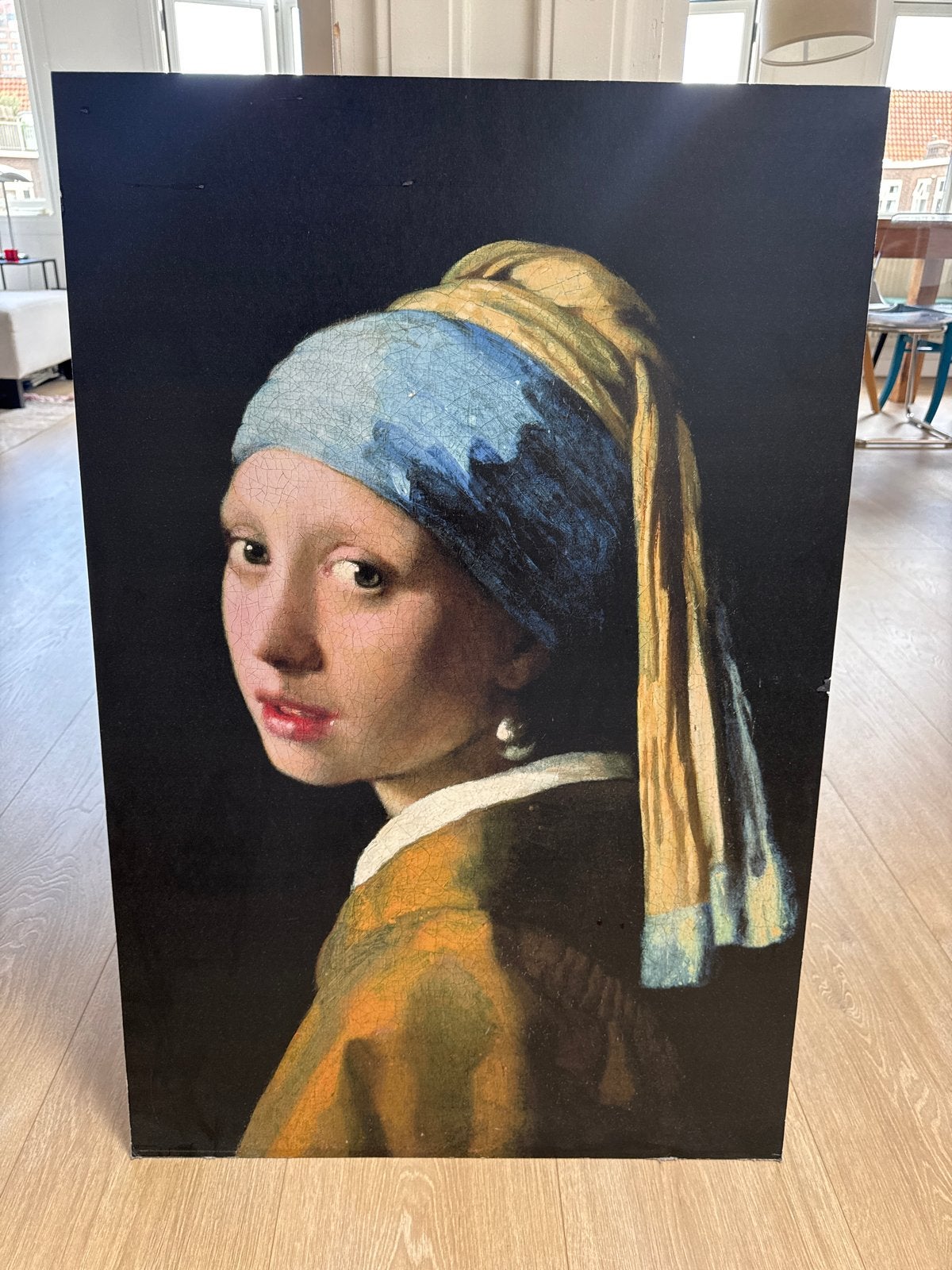 Kopie Meisje met de Parel op houten plank - Kwantum, Ophalen, Paneel, Portret of Personen, Klassiek