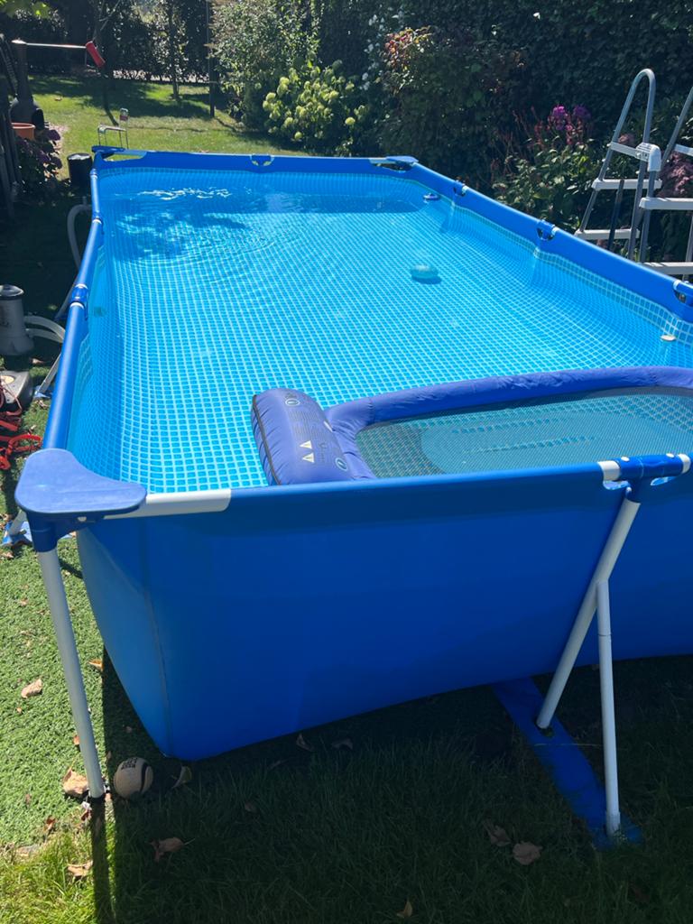 Groot Intex zwembad 4.50x2.20x84cm compleet, Ophalen, 200 tot 300 cm, 80 tot 120 cm, Zo goed als nieuw
