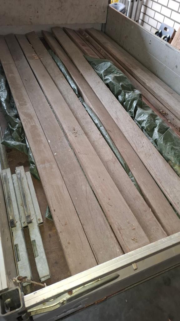 Merbau planken 13 stuks, Ophalen, Minder dan 25 mm, Plank, Minder dan 200 cm
