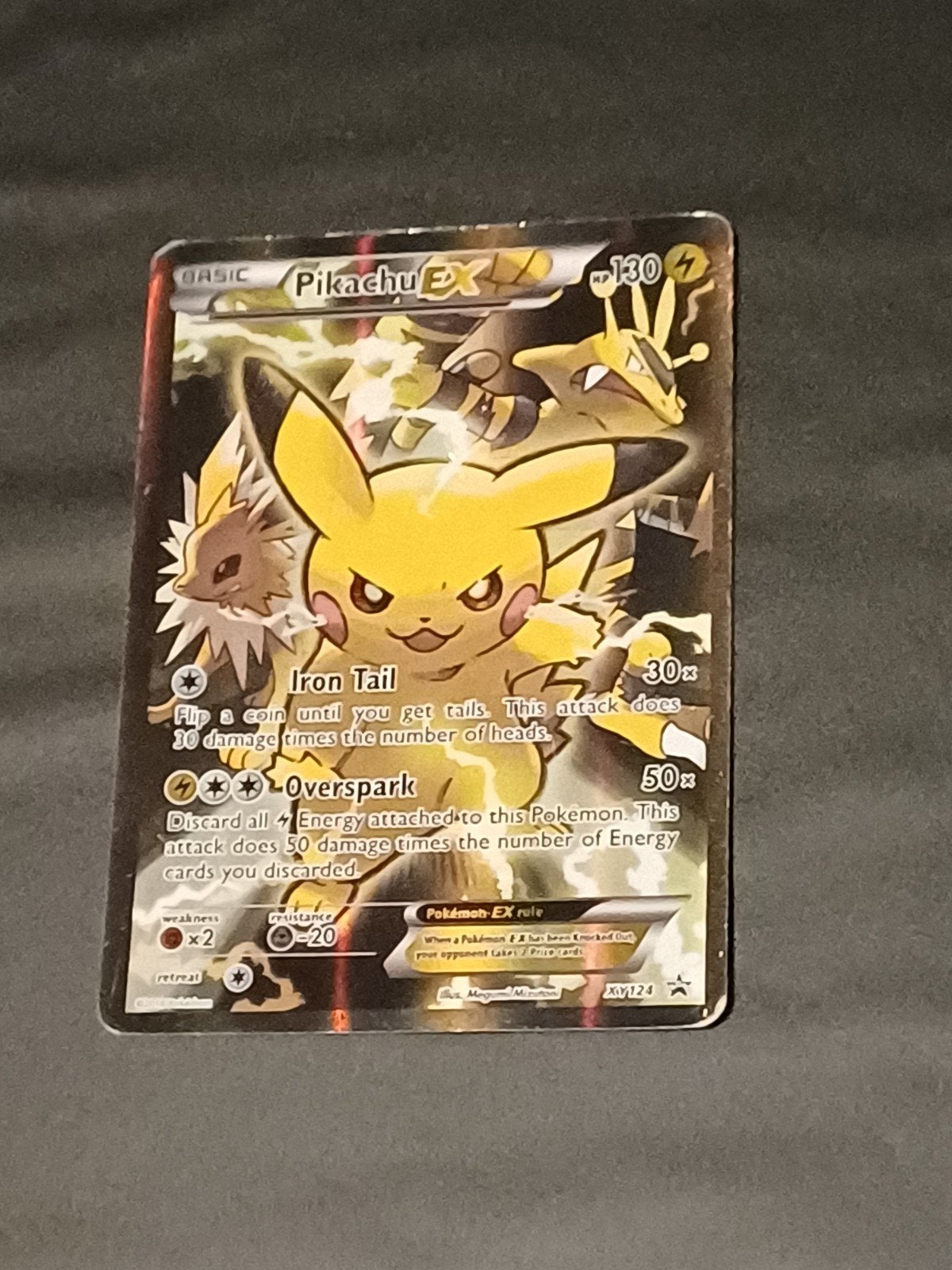 Pikachu EX XY124 Promo, Ophalen of Verzenden, Gebruikt, Losse kaart