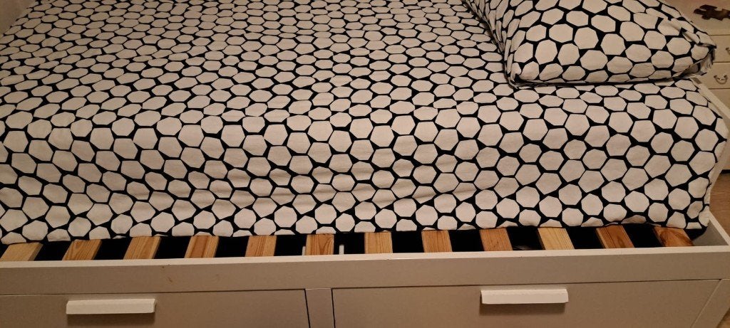 IKEA Brimnes bedbank 80x200, Ophalen, Gebruikt, Eenpersoons, Wit