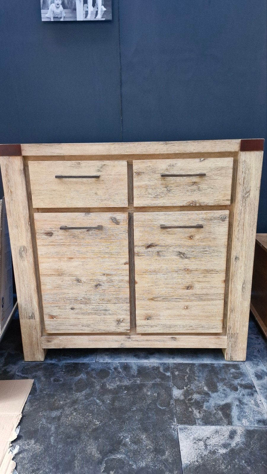 Houten dressoir met lades en deuren, Ophalen, 100 tot 150 cm, Met lade(s), Zo goed als nieuw