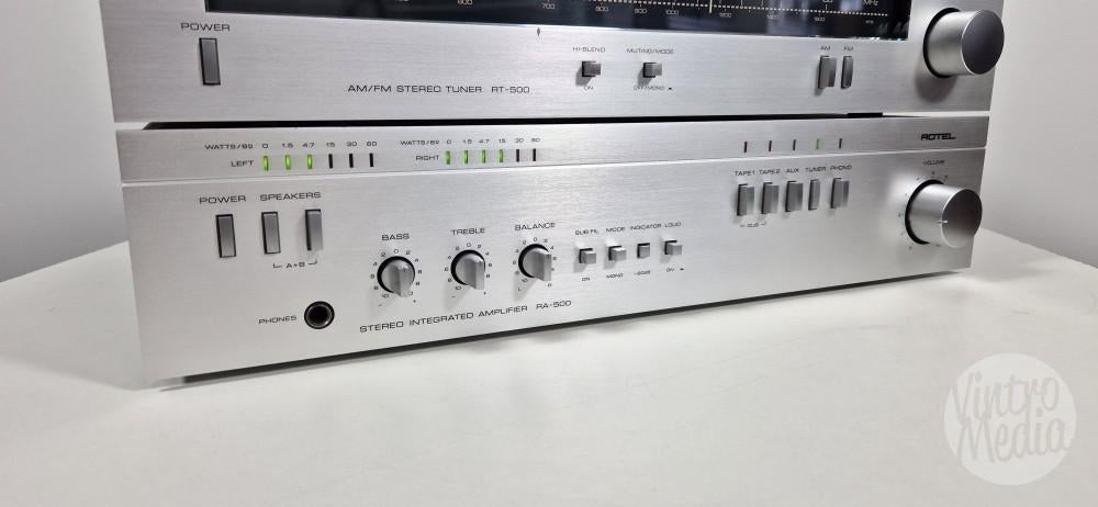 Rotel RA-500 Versterker + RT-500 Tuner | Vintage Stereo Set, Overige merken, Tuner of Radio, Refurbished, Losse componenten