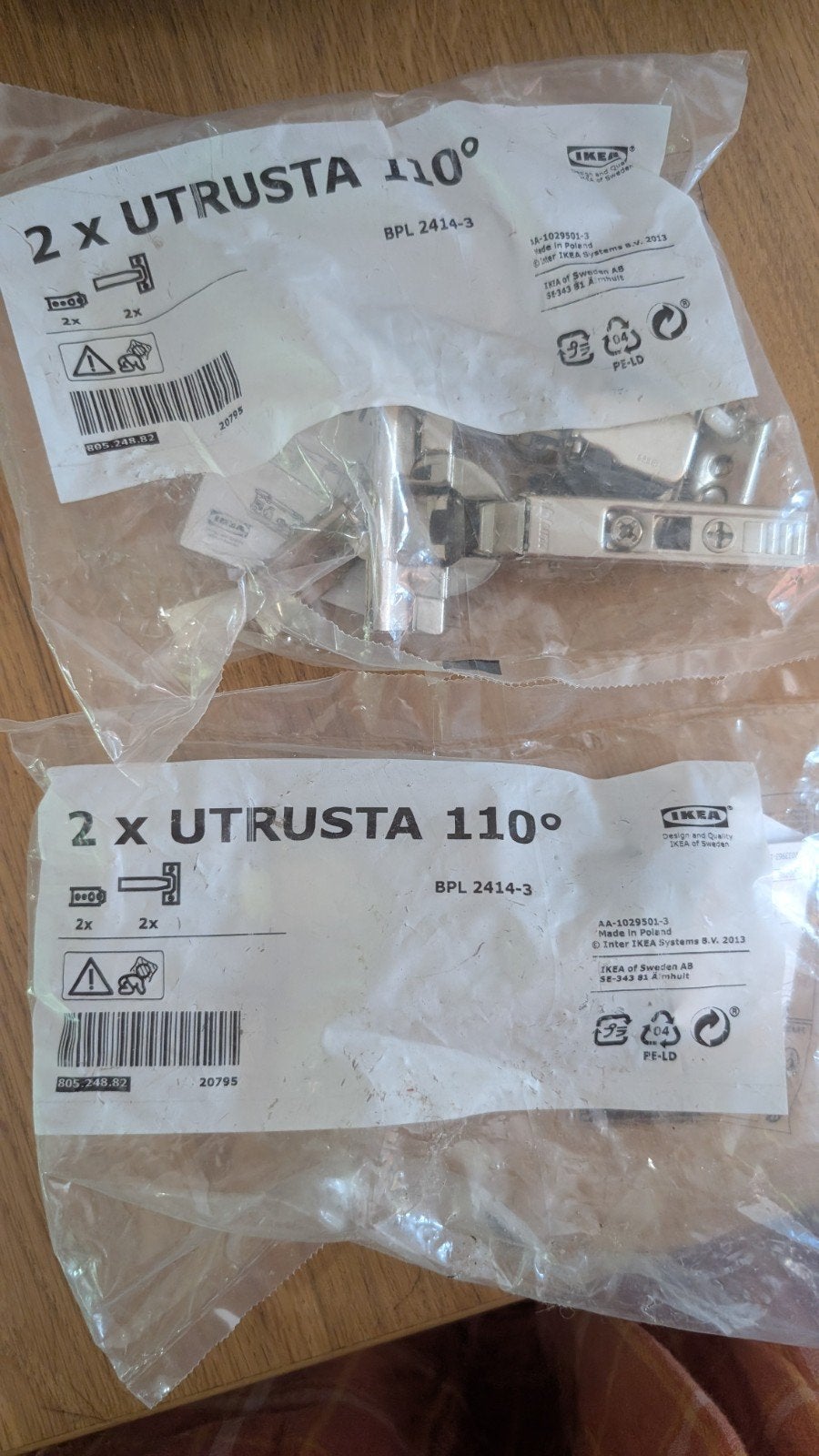 IKEA UTRUSTA 110 Scharnieren (4 stuks), Ophalen of Verzenden, Nieuw, Scharnier
