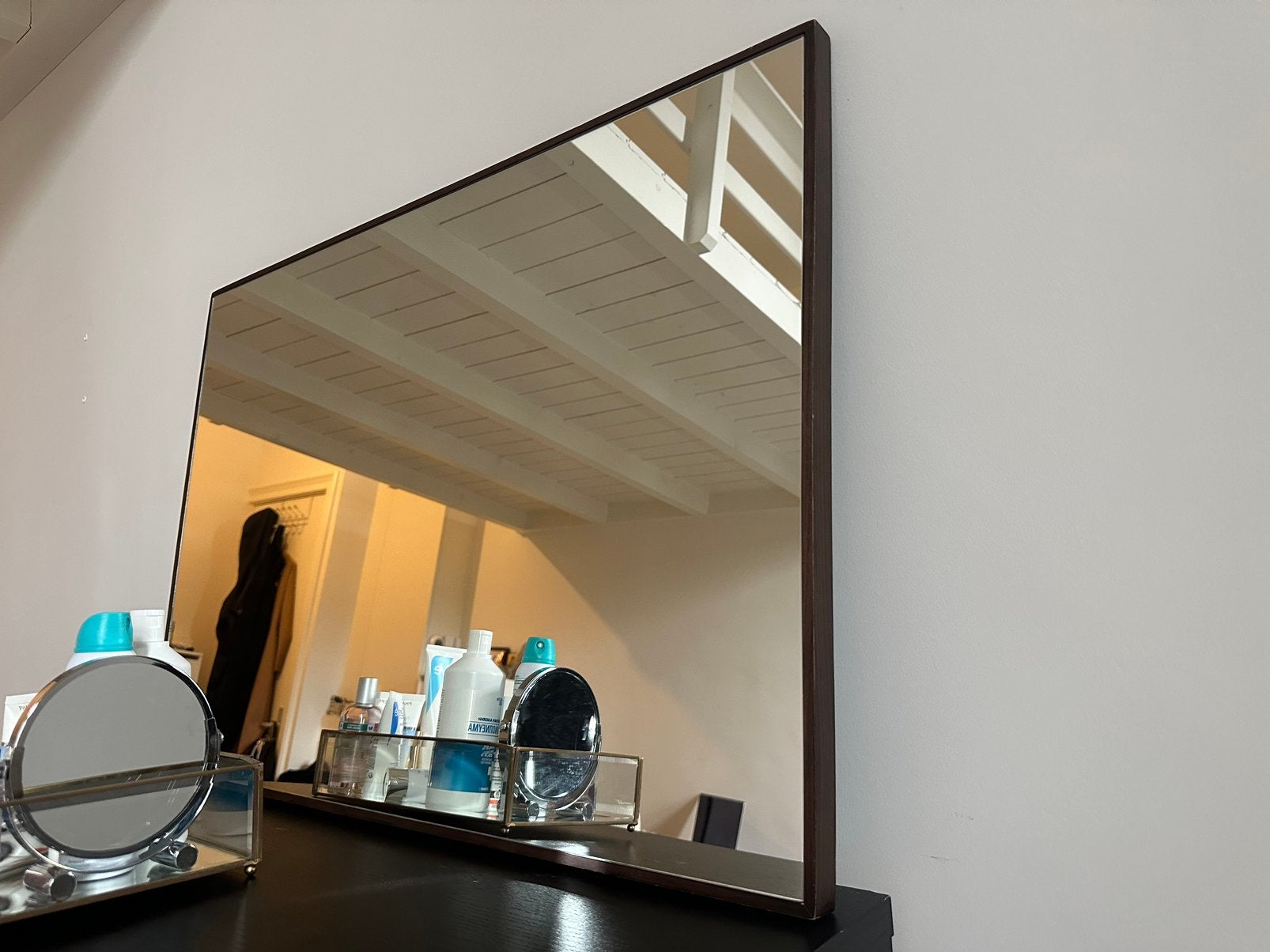 Zara Home Bamboo Framed Mirror 80 x 55 cm, Ophalen, Zo goed als nieuw, Minder dan 100 cm, Rechthoekig