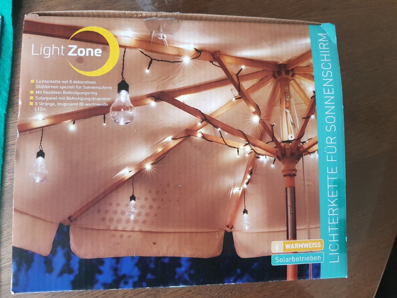 Nieuw LIGHTZONE lichtketting voor parasol 8 lijnen samen 80, Ophalen, Nieuw