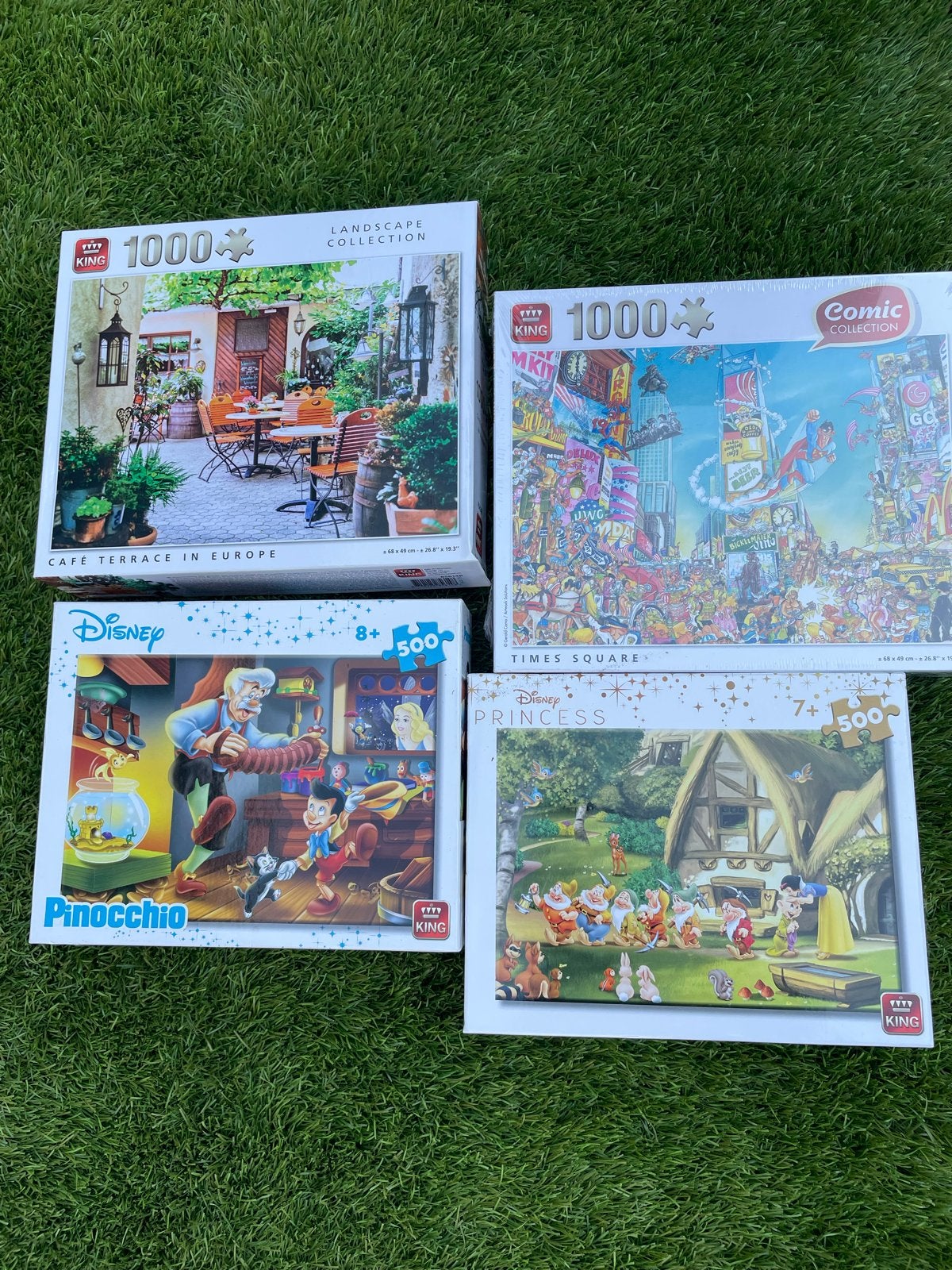 Vier nieuwe puzzels Disney, Landschap & Comic, Ophalen of Verzenden, Meer dan 50 stukjes, Nieuw, 6 jaar of ouder
