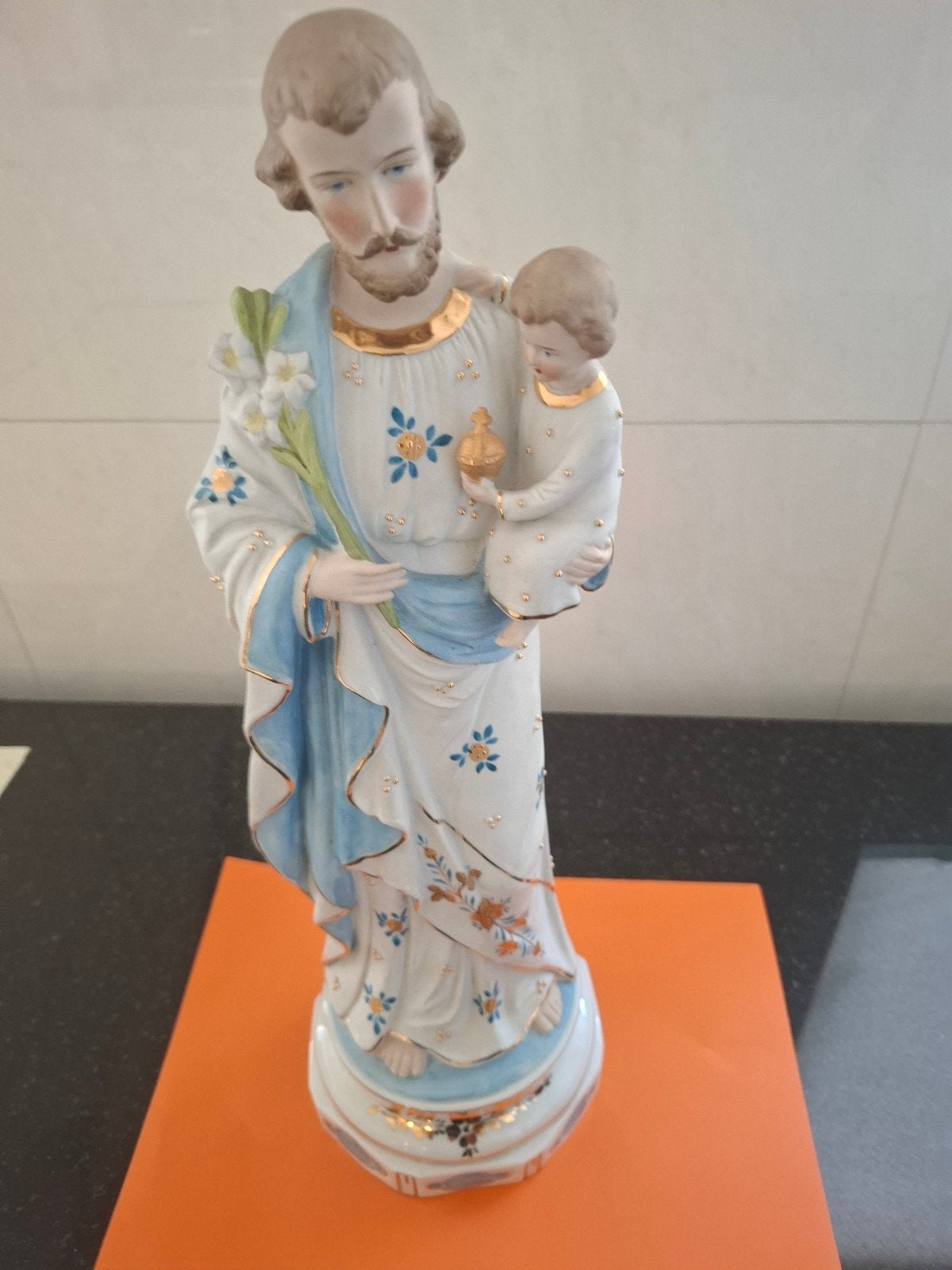 Beeld Jozef met kindje Jezus - Porselein, Ophalen of Verzenden