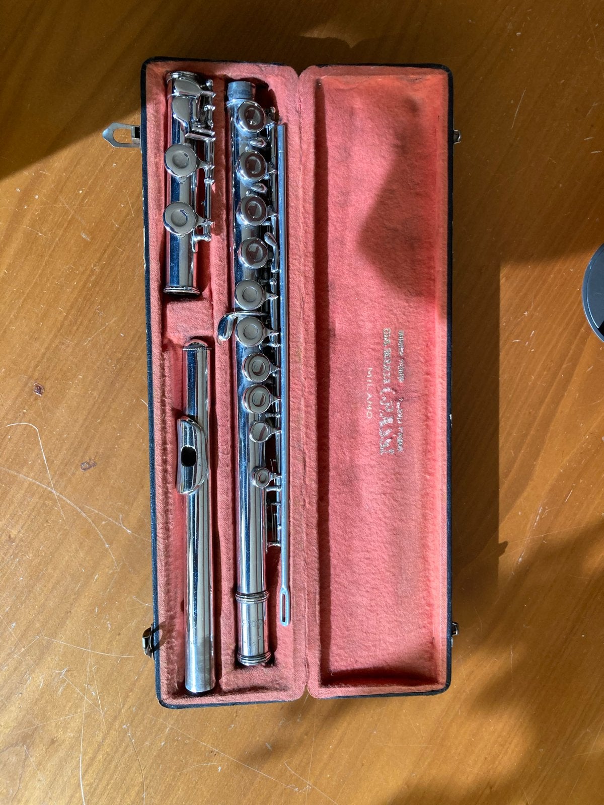 Vintage Grasso Milano Dwarsfluit met Koffer, Gebruikt, Dwarsfluit, W, Ophalen of Verzenden