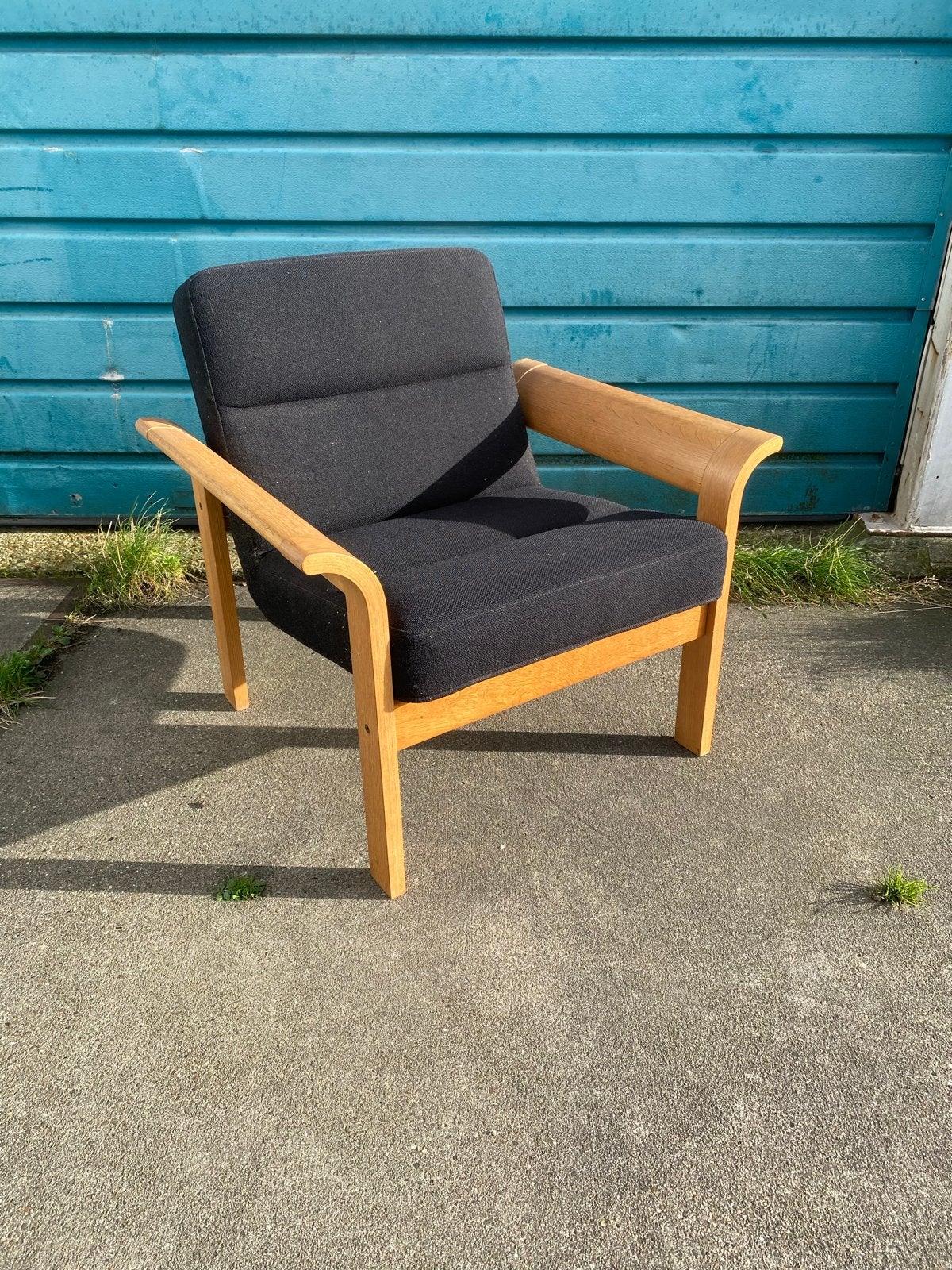 Deense ‘70 fauteuil Magnus Olesen, orginele goede staat, Huis en Inrichting, Ophalen, Gebruikt, Hout, Deens mid century design vintage orgineel kwaliteit, gemerkt.